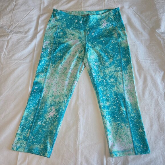 Old Navy Turquoise Splatter Leggings - Picture 2 of 10